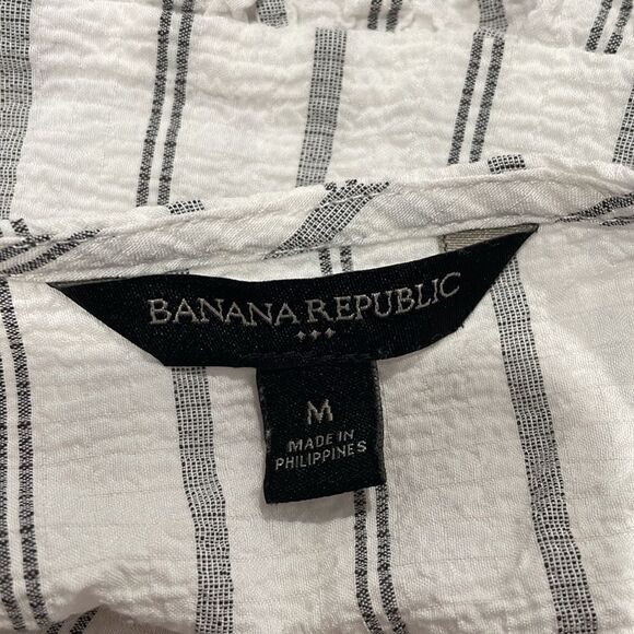 Banana republic, white striped baby doll tank top | size M - Picture 6 of 7